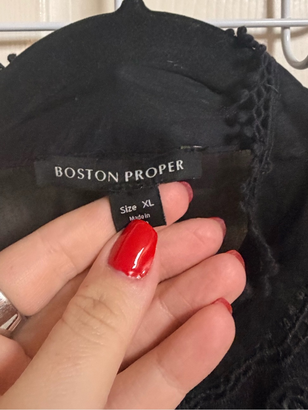 NWOT Boston Proper Cutout Lace Button Up shirt - Picture 4 of 7